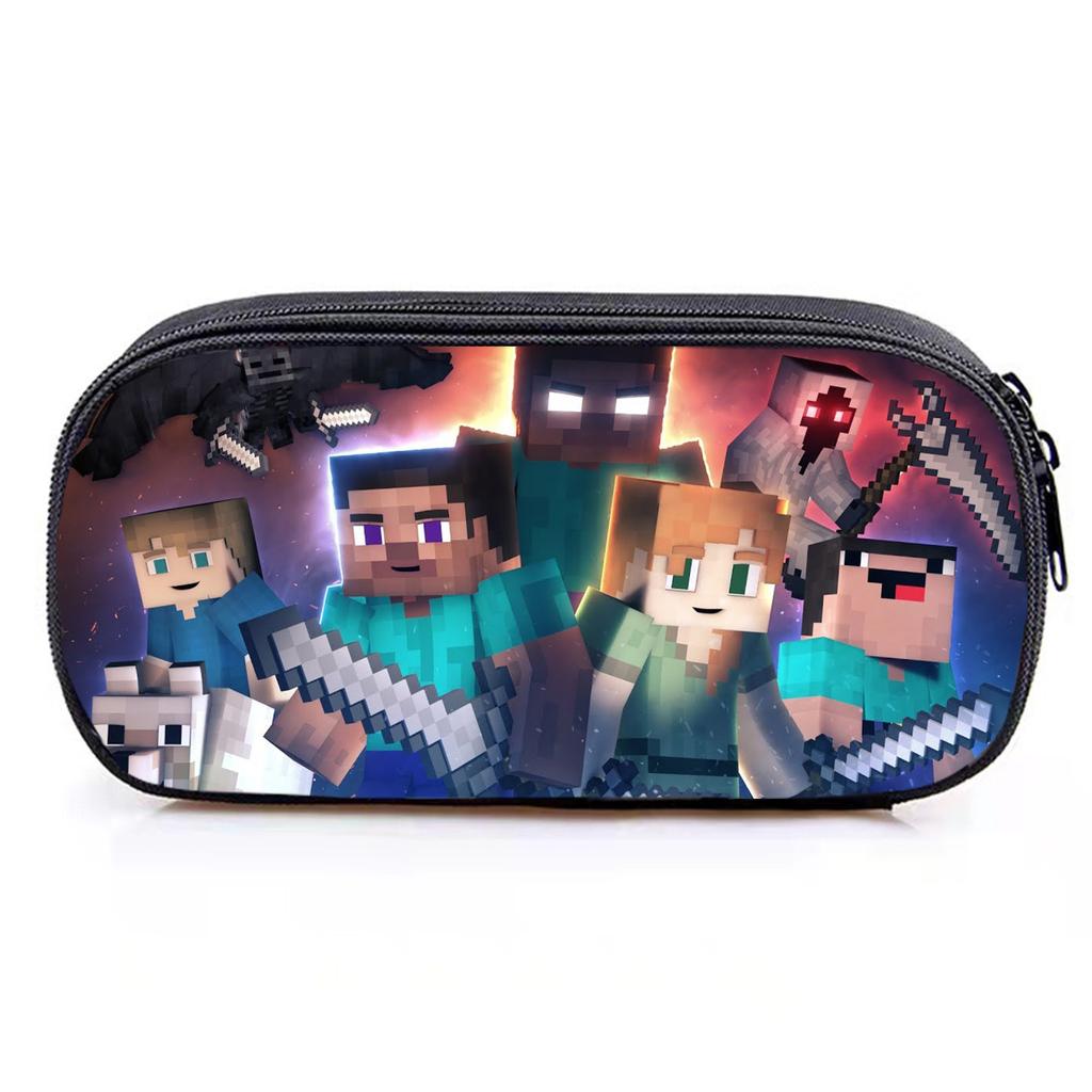 Minecraft Game Student Large Capacity Pencil Bag Stationery Bag Cartoon Pencil Bag Storage, Stationery Box