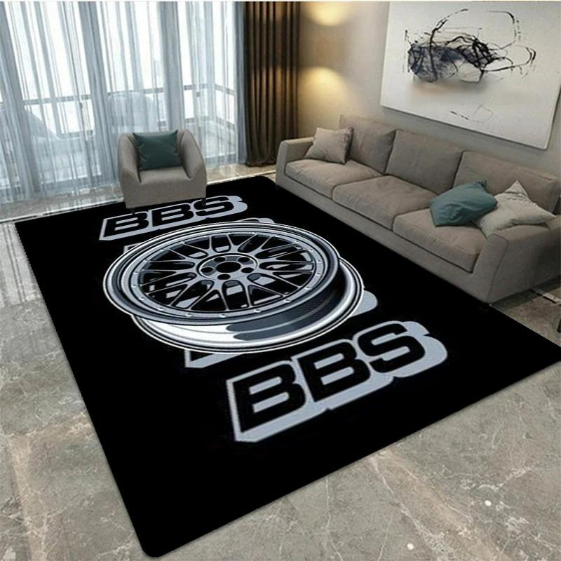3D BBS Racing Printed Decorative Carpets Non Slip Rugs for Bedroom Kitchen Decor Home Hallway Balcony Floor Mat Soft Doormats