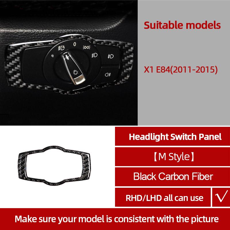 For BMW X1 E84 2011-2015 Carbon Fiber Center Console Gear CD Door Panel Trim Sticker Decoration Car Interior Tuning Accessories