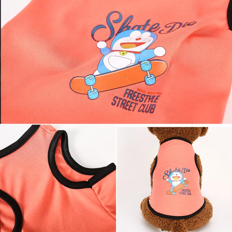 Chaleco protector solar para mascotas dibujos animados cómodo transpirable buena elasticidad patrón de impresión ropa para perros y gatos