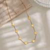 French Luxury Four-Leaf Clover Titanium Necklace - Elegant, Long-Lasting, Women's Clavicle Chain.