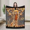 Bombardiro Crocodilo Anime Flannel Blanket Italian Meme Brainrot Custom Throw Blankets for Home 125*100cm Plush Thin Quilt