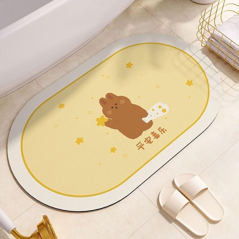 Small Fresh Diatom Mud Soft Ground Paving Anti-Skid Pad Anti-Drop Floor Sticker Small Size Bathroom Absorbent Floor Mat Foot Pad
