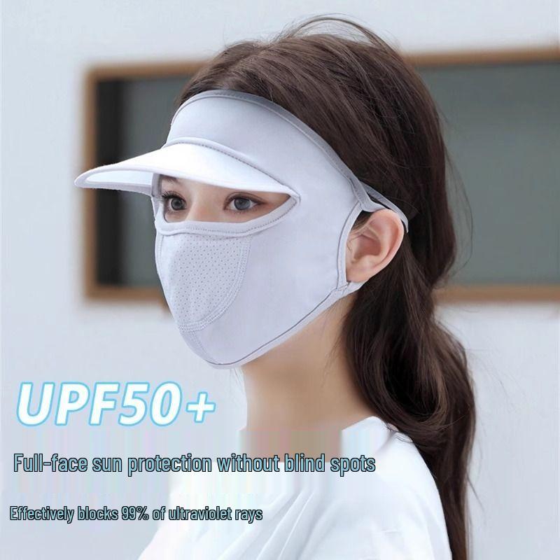 Women’s Anti-UV Breathable Ice Silk Face Mask - Sunshade and Eye Corner Protector 3D Hat