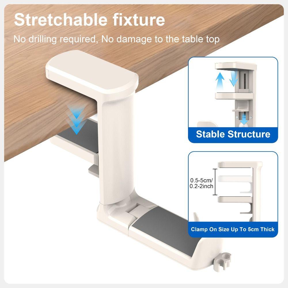 Premium 4-in-1 Design Desk Organizer Detachable Space Saving Headphone Hanger Clip-on Foldable Storage Rack Partition Storage