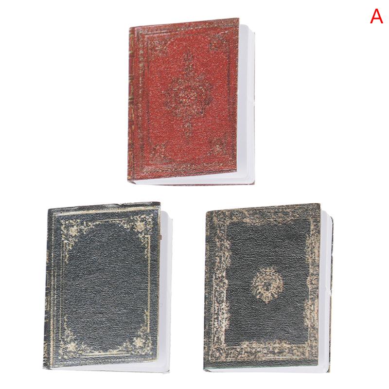 3Pcs/Set 1:12 Dollhouse Miniature Classical Book Scene Model Accessories Toys