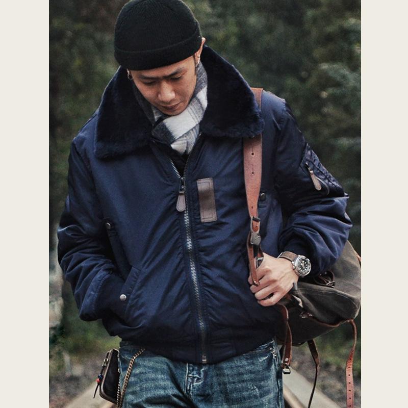 Row Jacket Vintage Cotton-padded Coat Work Thickened Cotton-padded Jacket Men's Parker Jacket Winter