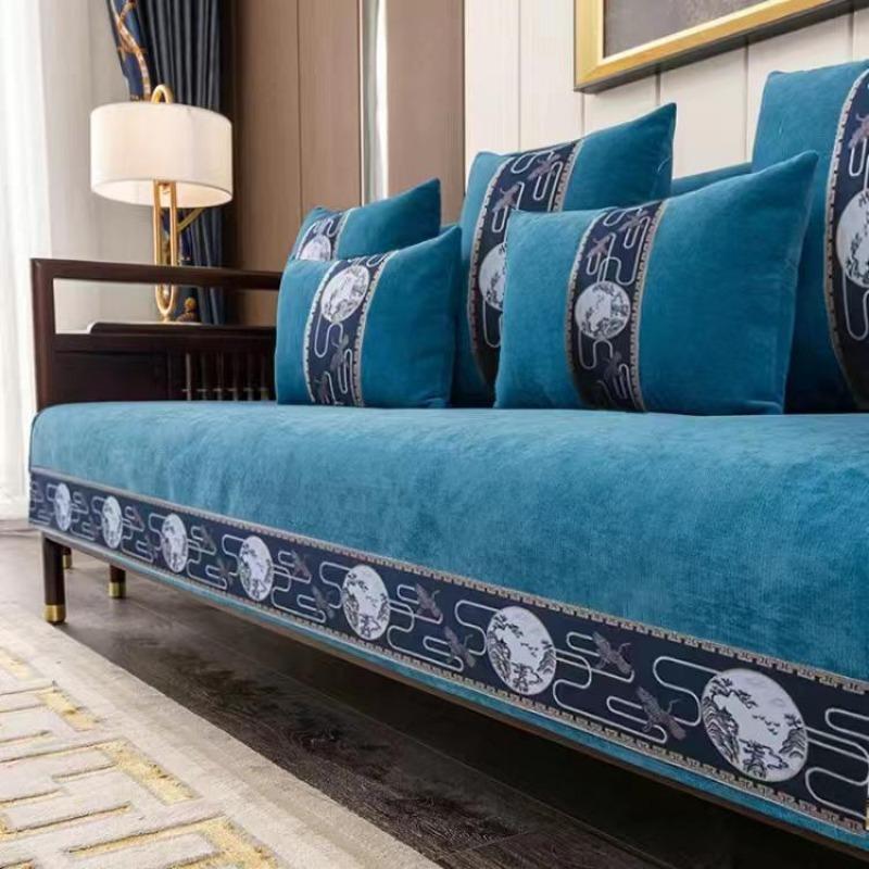 Solid Wood Sofa Cushion for Living Room Chenille Non-slip Couch Cover Corner Sofa Towes Seat Pad Home Protection Covers
