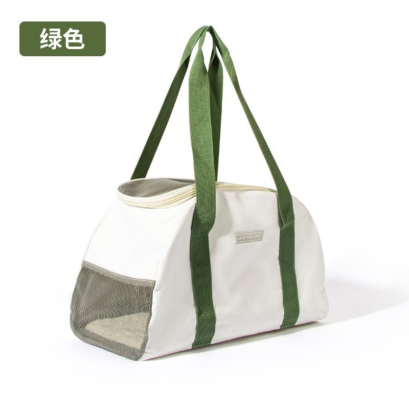 

New Large Space Breathable Lightweight Pet Shoulder Bag Portable Outdoor Cat Backpack Handheld Cat Carrier Bags зелёный