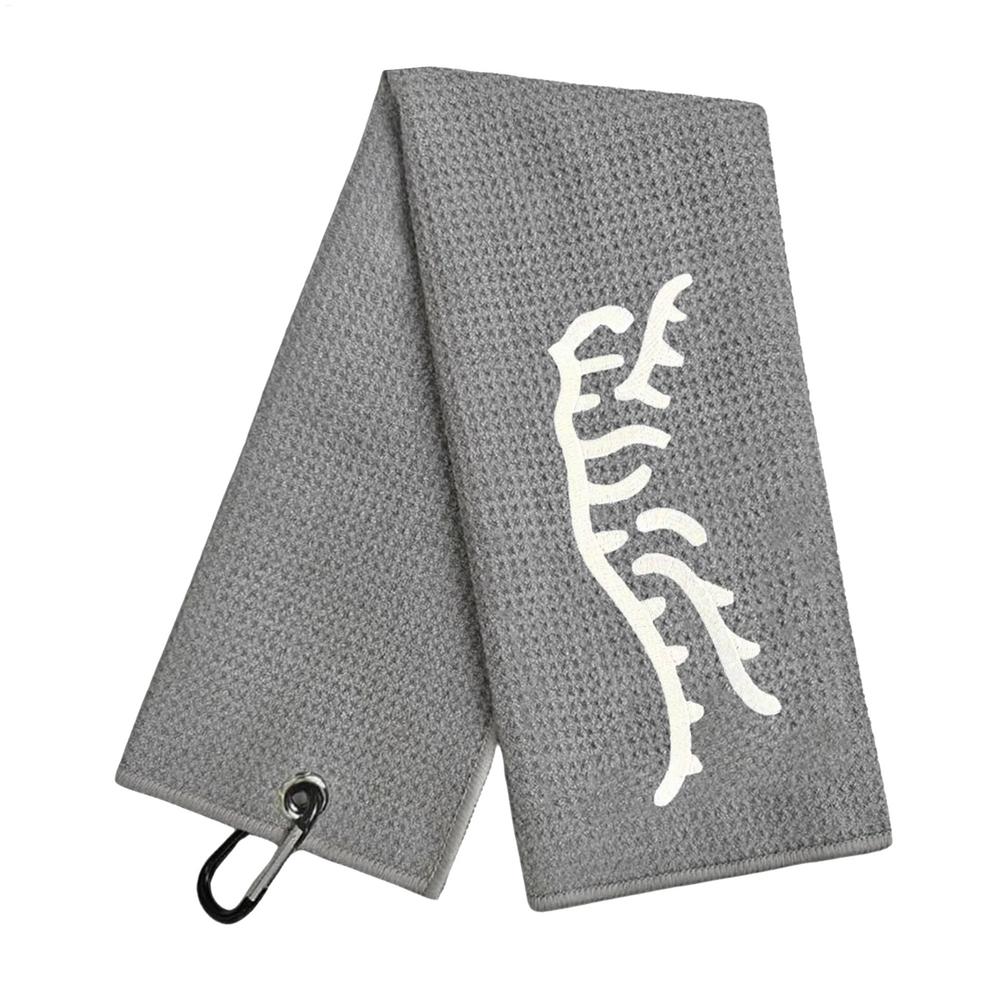 Schwarzes lustiges Tiger Stickerei Golfhandtuch mit Karabinerclip Mikrofaser Polyester und Nylon Weiches Material Golfzubehör