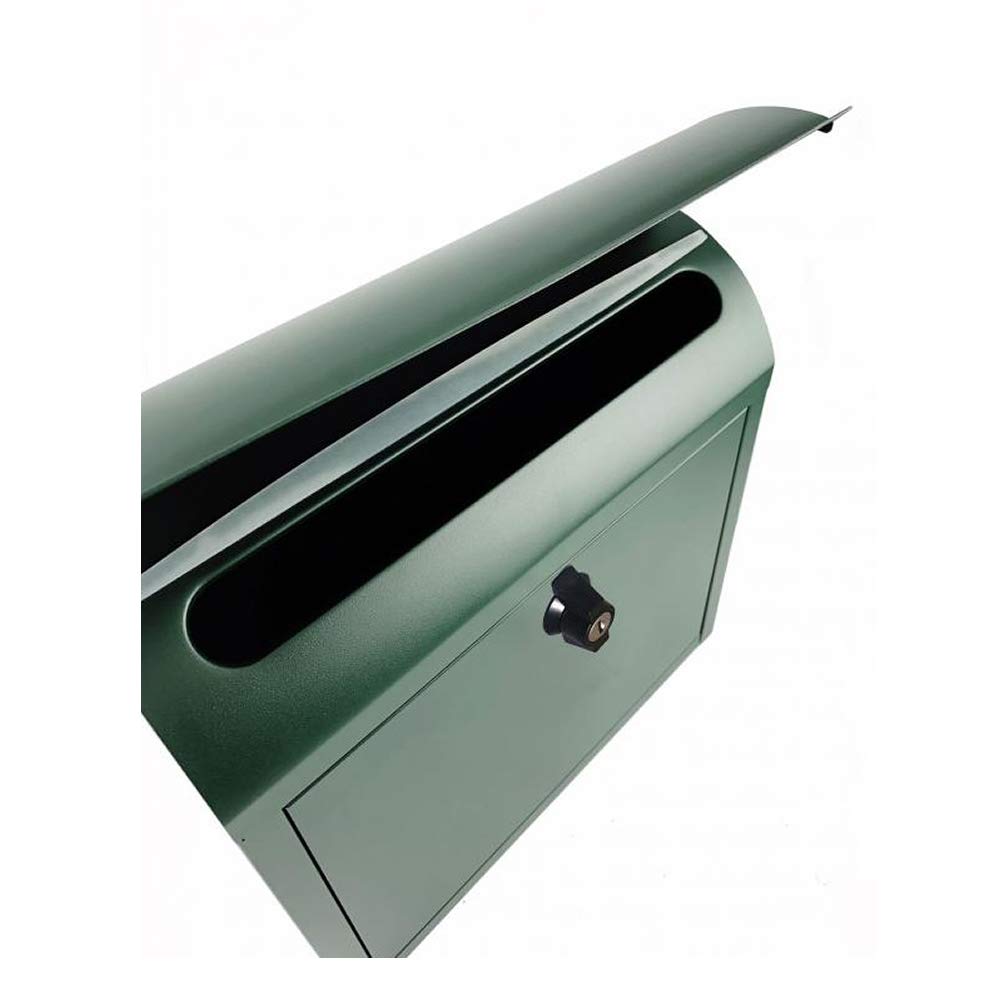 AXCIS Freestanding Mailbox with A4 Vertical Roofing Mailbox Wall-Mounted, Lock, Size, Opening, (Green)