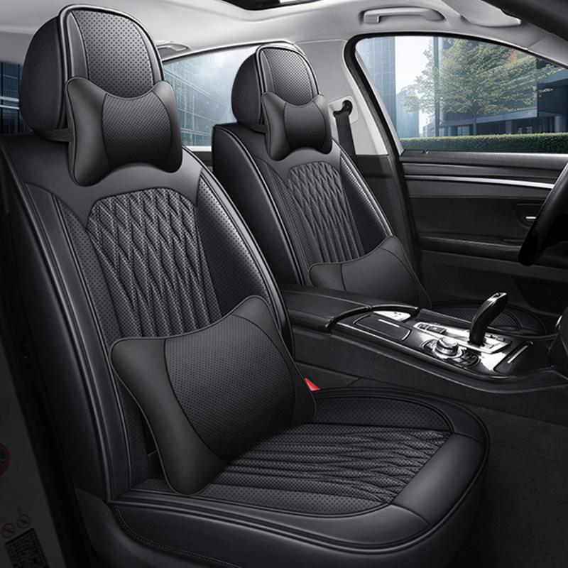 Universal Nappa Leather Car Seat Covers - Four-Season, Full-Coverage Cushion