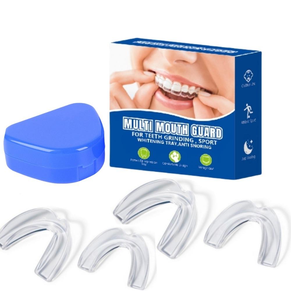 

4 шт./набор Легкое дыхание Защита от храпа Капа для рта Уменьшение храпа Защита для рта для женщин и мужчин