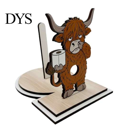 Wooden Paper Towel Holder Roll Holder, Creative Animal Shape Dispenser, Vertical Stable Tissue Unique Housewarming Gift Rack, Solid Wood Stand