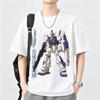 Japanese Anime Mobile Suit RX Gundam Summer Short Sleeve Cotton Print Tshirts Unisex Women Harajuku Yk Streetwear Tee Tops