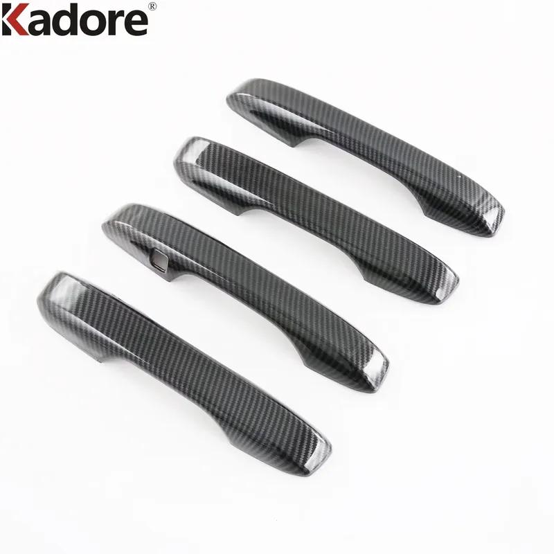 For Honda CRV CR-V  2024 2025 Carbon Fiber Car Door Handle Cover Trim Side Door Handles Catch Cap Overlay Accessories