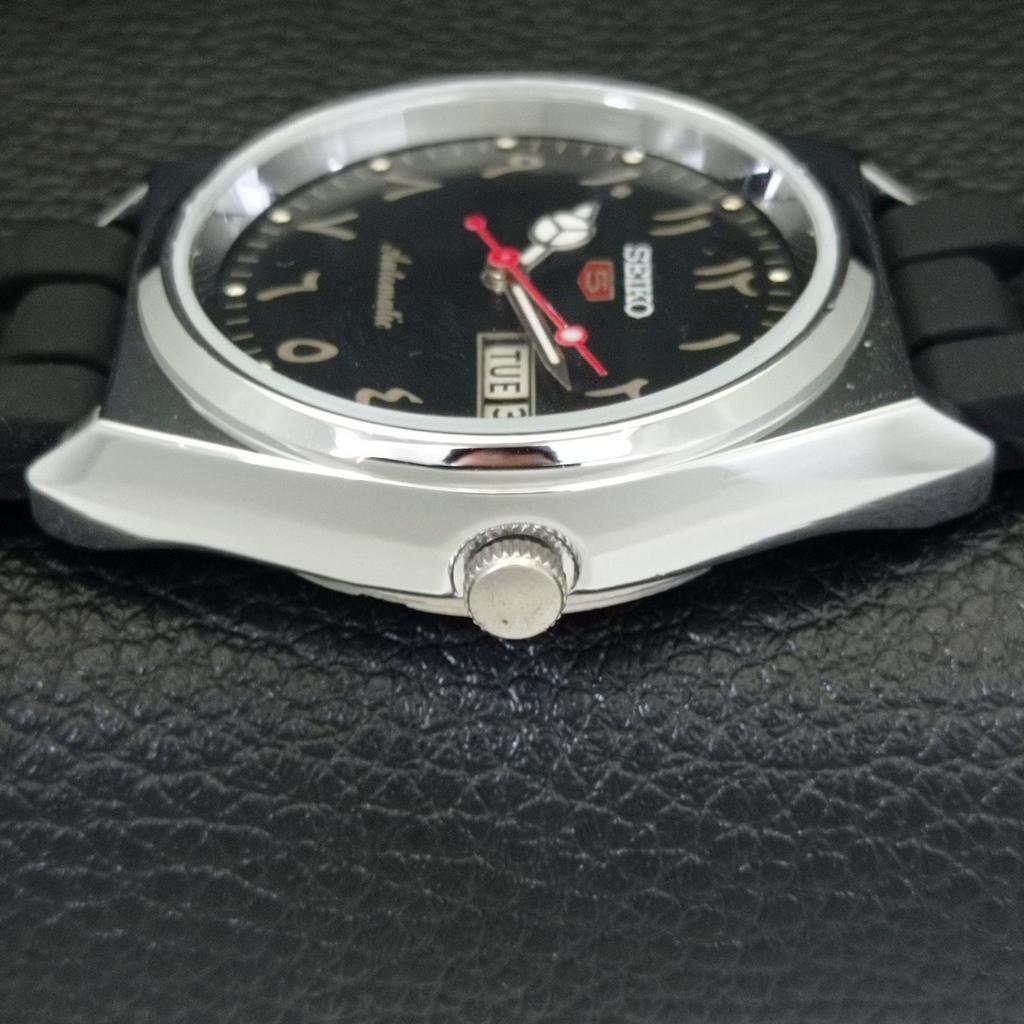 AUTOMATIC VINTAGE REFURBISHED SEIKO 5 6309A JAPAN MENS BLACK WATCH A441306-5 Sk-a441306