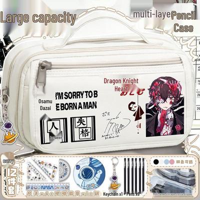 Bungo Stray Dogs Japanese Style Pencil Case for Boys & Girls – Large Capacity for Primary & Junior High School Students