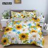 Tropical Plant Bed Linen Collection Green Leaves Quilt Cover with Zipper Closure Comforter Cover Queen Size King Dimension Full Polyester Fabric Quilt