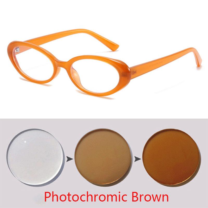 Kleine Fassung Blaulichtfilter Ovale Myopiegläser Rezeptbrille Damen Herren Optische Brille 0 -0.5 -0.75 Bis -6.0