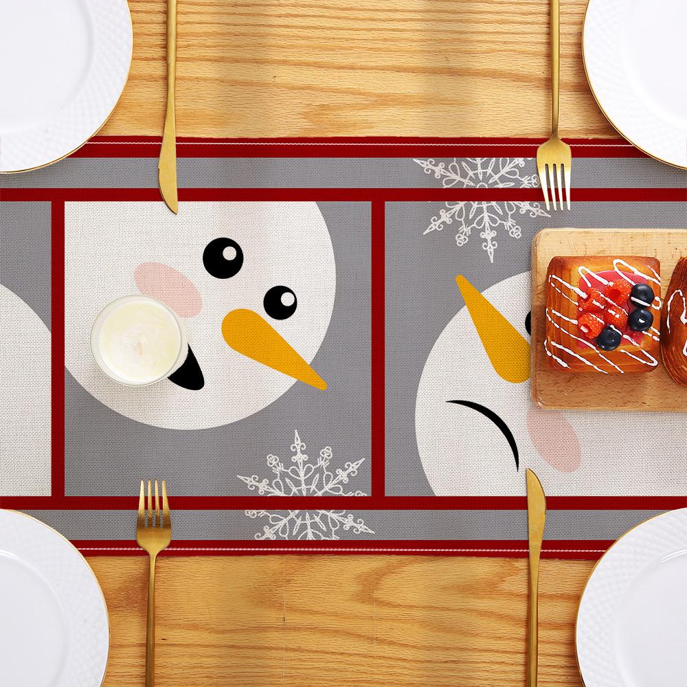 Christmas Printed Table Flag Linen Decorative Kitchen Table Small Tablecloth Festive Tablecloth
