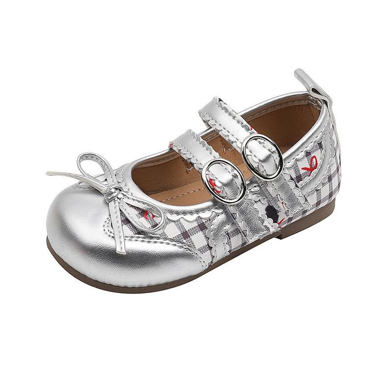 

Anti-slip and Cute Shoes - New Style Girls Shoes with Soft Soles, Single Shoes 21 серебряный