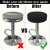 2Pcs Bar Stool Covers Round, Black High Elastic Soft Bar Stool Cushion Covers Circle Washable Slipcovers Fit for Dia 11-19 inches Round Chair Cover