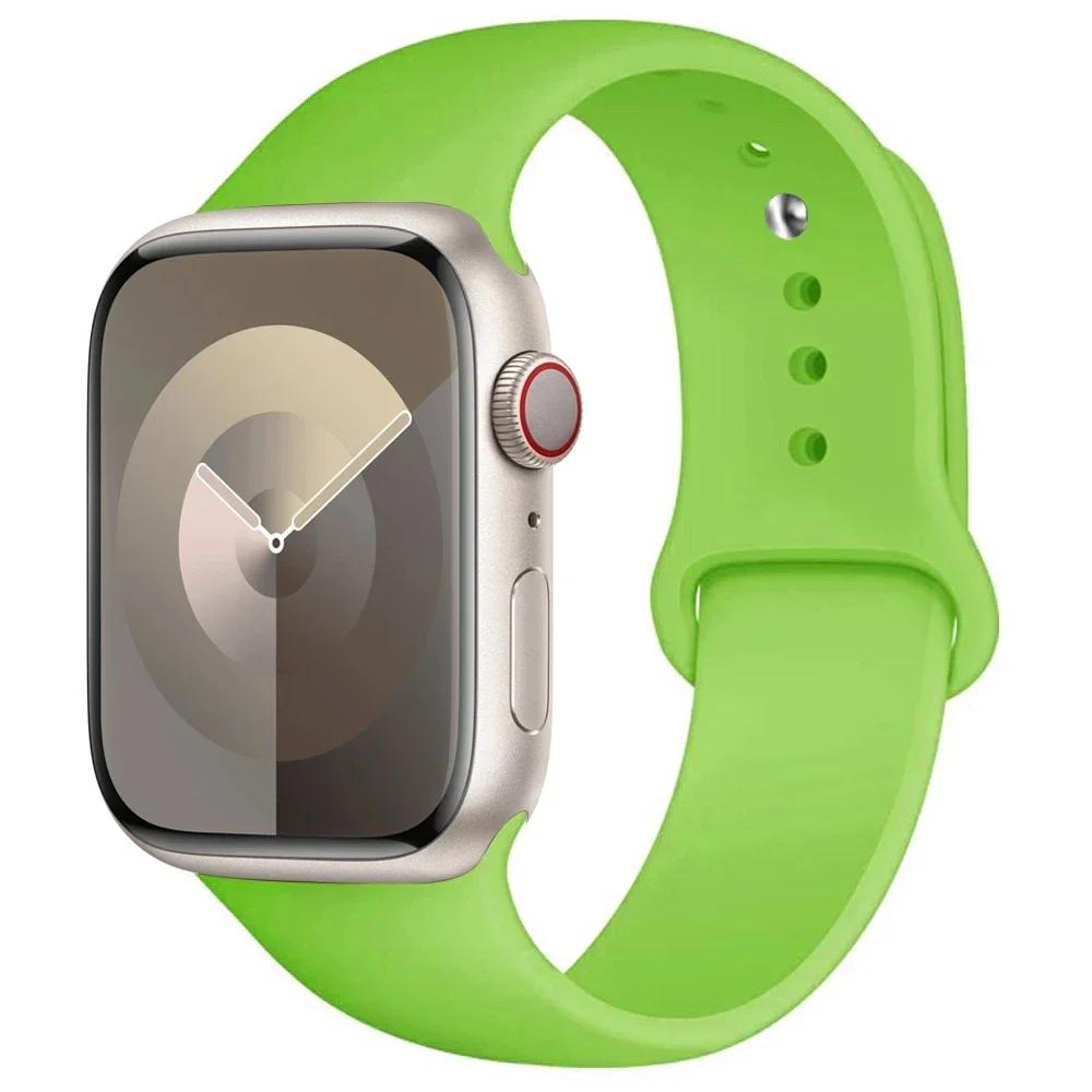 Silicone Strap For Apple Watch band 45mm 44mm 41mm 42mm 40mm 49mm 38mm correa bracelet iWatch series 9 8 5 4 3 8 6 SE 7 Ultra 2