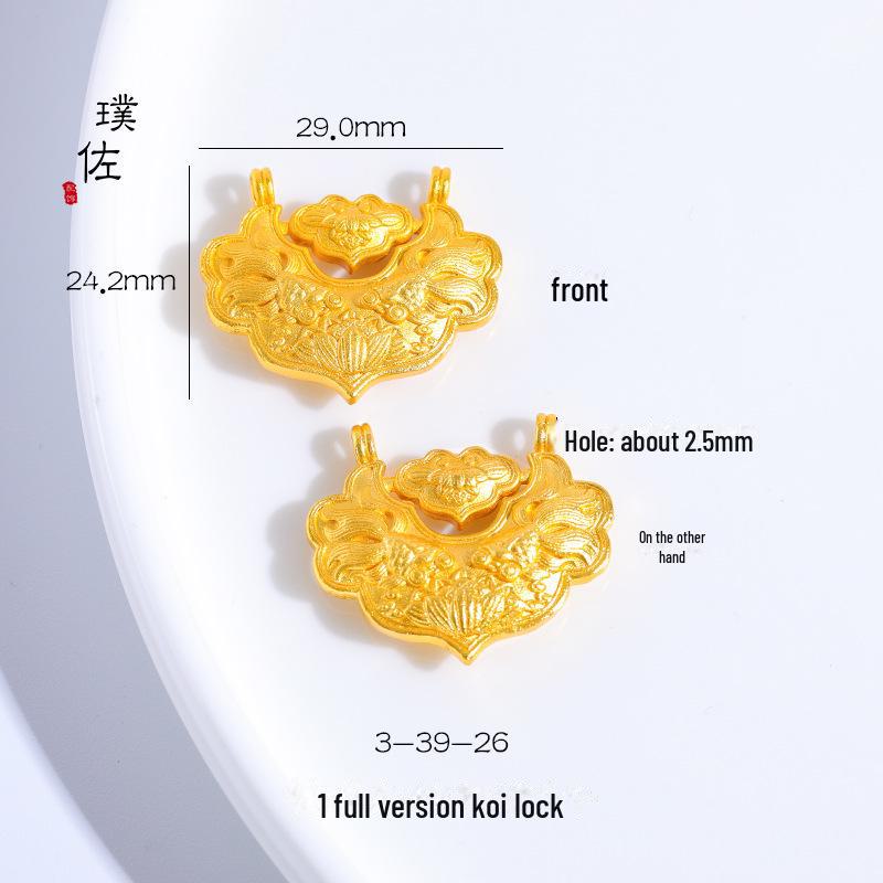 Gold Koi Wishful Lock Necklace & Sweater Chain for Women