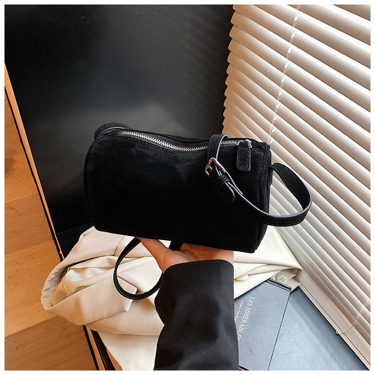 Frosted ROW Underarm Bag Cylinder Bag Vintage Fashion Premium Women's Pillow Bag Casual Shoulder Handbag