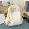 Schoolbag milk fufu color matching three-dimensional rabbit ear backpack soft cute girl holiday girlfriends travel fresh age reduction small backpack