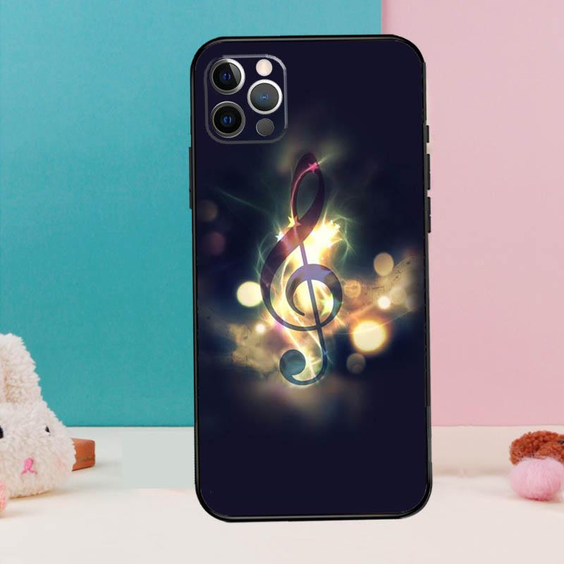 Musiknot Symbol Piano Telefonfodral För iPhone 17 Air 16 15 14 12 11 13 Pro Max 12 13 mini 15 16 Plus 16e Fodral Coque