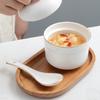 Round Gold-painted Soup Cup Steamed Bowl with Lid Stew with Tray Spoon Bird's Nest Sea Cucumber Steamed Egg Cup Dessert Stew Pot