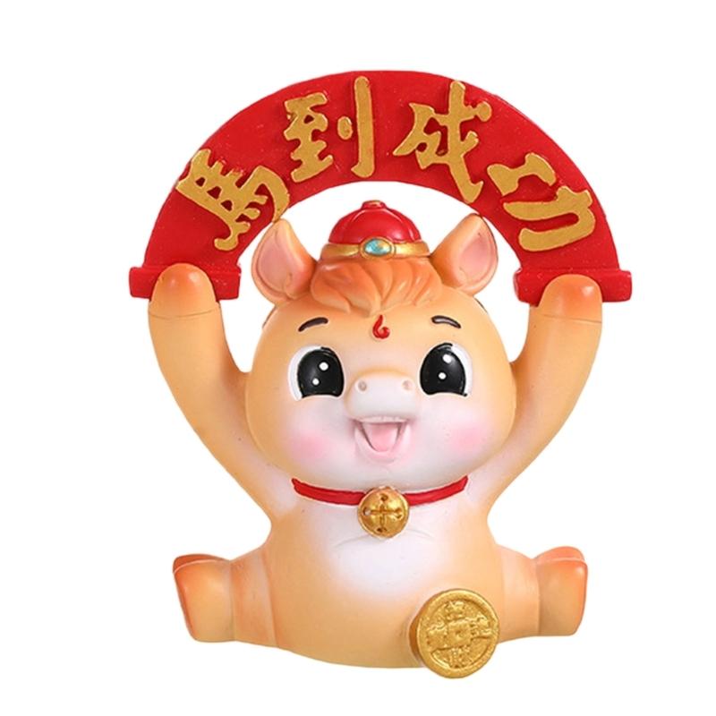Artistic Resins Horse Miniature Statue Traditional Zodiacs Design Desktop Decoration Chinese New Year Holiday Gift