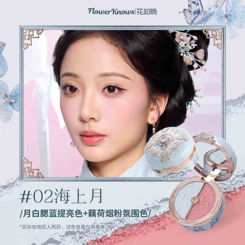Flower Knows All Serie Schwan Ballett Samt Geprägtes Rouge Mattes Make-up Gepresstes Rouge Puder Palette Damen Geschenkset