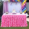 Curly Willow Table Skirt for Rectangle Round Tables 6ft Ruffle Tutu Table Cloth Reusable Table Skirt for Baby Shower Birthday Party Candy Cake Tables