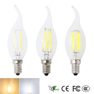 LED svíčková žárovka E14 C35L Flame 2W 4W 6W 220V Retro Edison vláknová lustrová lampa