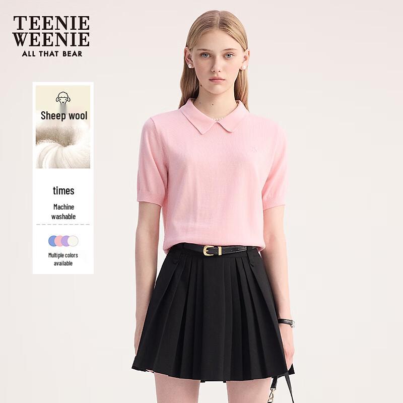 Teenie Weenie Women's Sheep Wool Short-Sleeve Knit Sweater