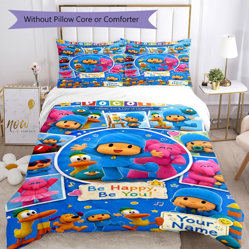 Pocoyo Customized Name Custom Bedding Perfect for Living Rooms Soft Bedding Home Decor Perfect Gift for Friends Family