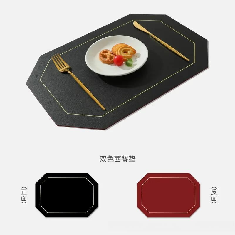 Table Leather Placemats Washable for Dining,Heat-Resistant Non-Slip Insulation Waterproof Place Mats Home Decoration Accessories