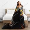 Ozzy Osbourne Throw Blanket Heavy Metal Decor with Ozzy Cross Design In Black Yellow Red Ultra-Soft Flannel All-Purpose Blanket
