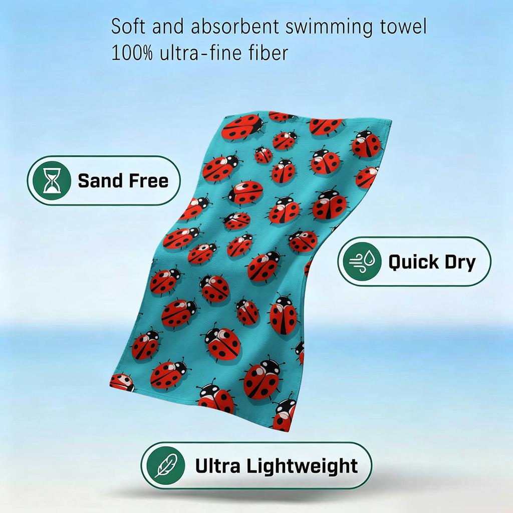 Cute Garden Print Beach Towel Sand Free Quick Dry Absorbent Thin Compact Towels for Swimming Pool Camping Beach Accessories