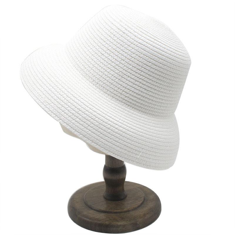 Straw Hat Women Summer Big Brim French Sunscreen Hepburn Wind Visor Beach Bucket Hat Foldable Visor Children