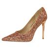 Designer Frauen Luxus Glitter Ballschuhe Silber Blau Rose Gold Heels Stiletto Pumps Weibliche Braut Hochzeit Schuhe Plus Größe