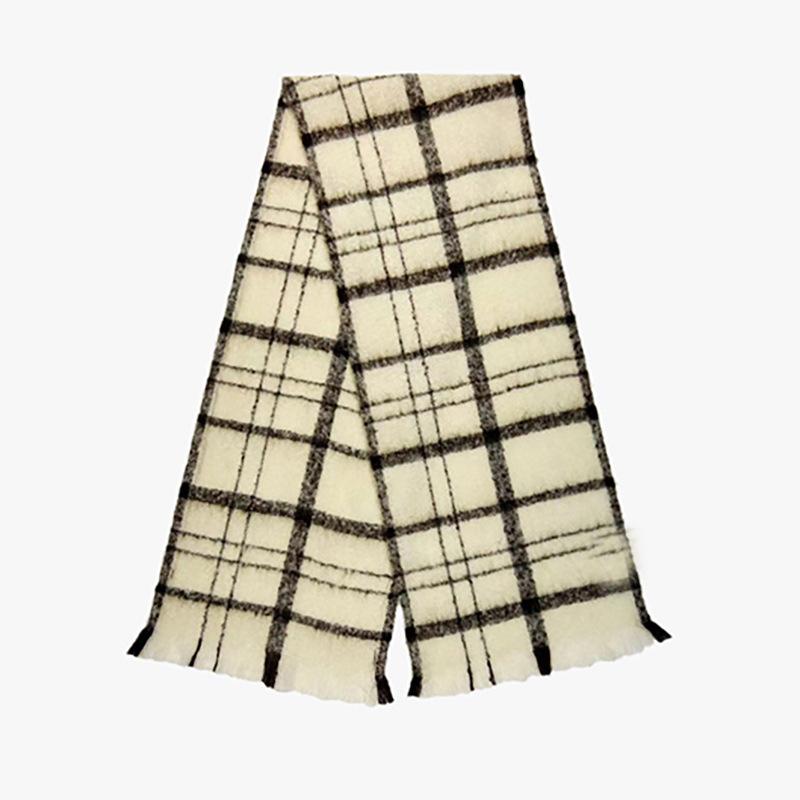 

New scarf women s winter versatile plaid short beard scarf niche design imitation cashmere shawl