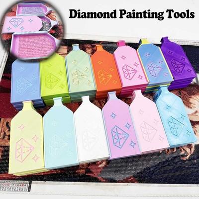 DIY Craft Diamond Painting Tray Kits Multi-Color Embroidery Drill Storage Box Glitter With Lid Art Dot Drill Tray