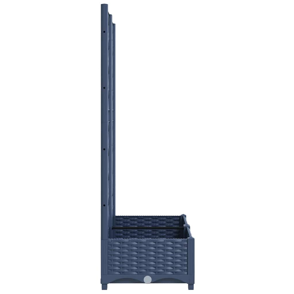 Garden Planter with Trellis Blue Gray 80 X 40 X 121.5 Cm PP