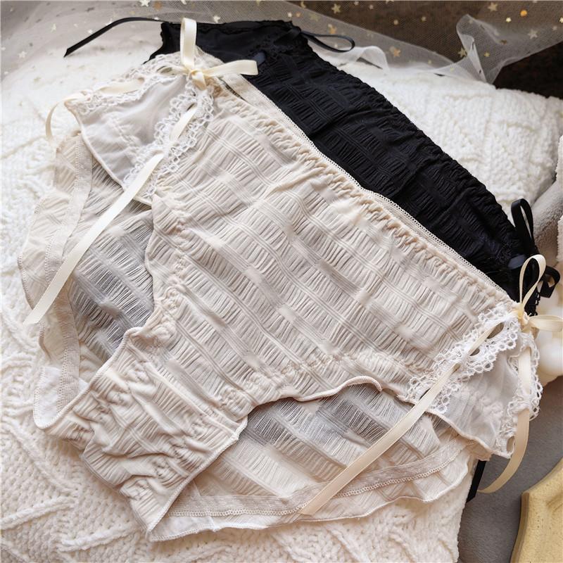 

Женские милые трусы Kawaii, кружевное нижнее белье, трусики с низкой поясной сумкой и ягодицами One Size