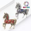 Classic Rhinestone Horse Brooches For Women Versatile Animal Lapel Pins Clothing Corsage Jewelry Accessories New Year Gifts
