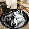 1pc Wolf YinYang Office Round Area Rug, Under Office Chairs Bedroom Living Room Home Decor, Room Deco, Available in Various Sizes